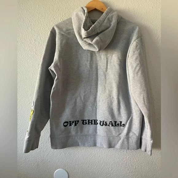 Vans Off the Wall Hoodie Sweatshirt Pullover No Bad Trips Better Daze Gray S - Picture 9 of 13